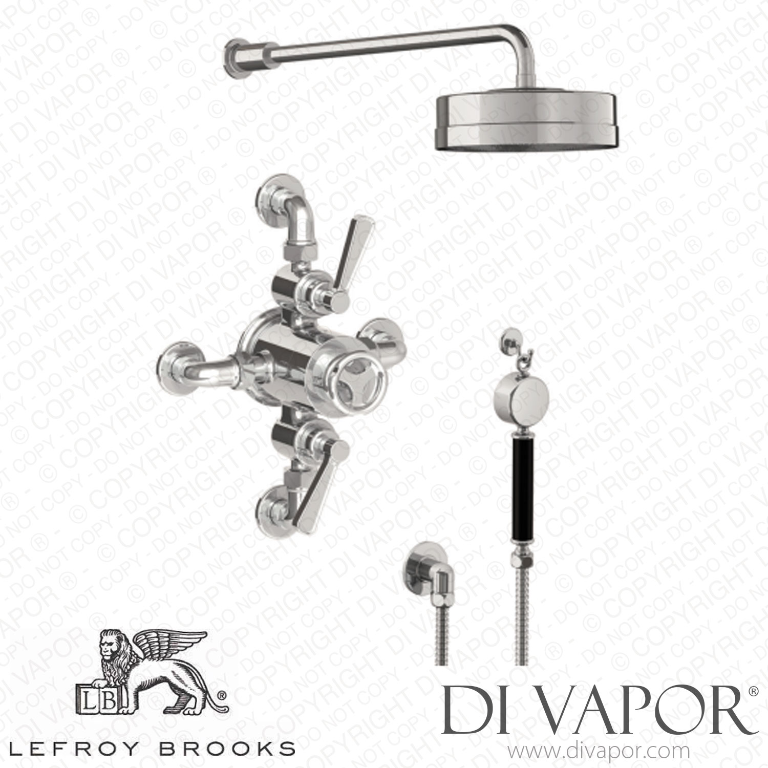 Lefroy Brooks TEN TEN EXPOSED THERMOSTATIC SHOWER VALVE WITH 8 ROSE